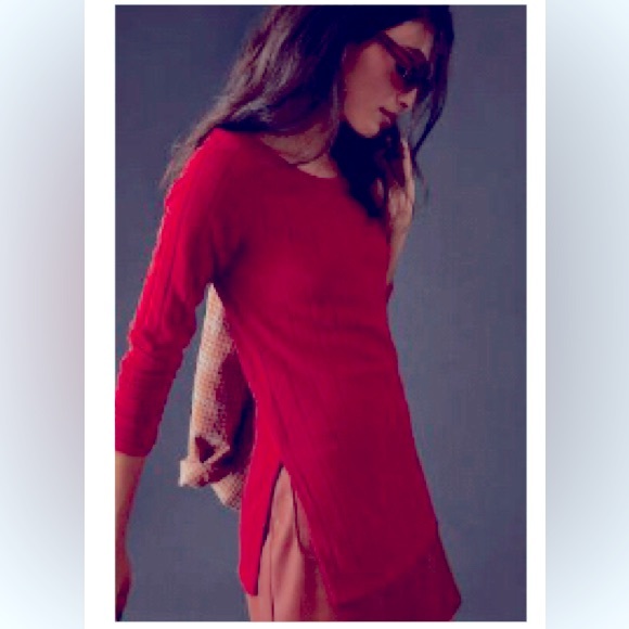 Anthropologie Tops - NWT Anthropologie Ribbed Side Slit Tunic - M
